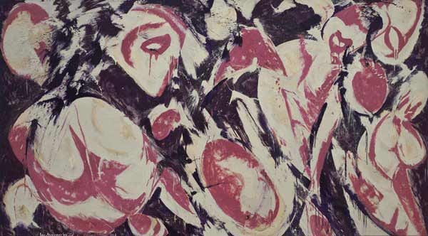Lee Krasner (American, 1908–1984). Gaea. 1966. Oil on canvas, 69″ × 10′ 5 1/2″ (175.3 × 318.8 cm). The Museum of Modern Art, New York. Kay Sage Tanguy Fund, 1977 © 2017 Pollock-Krasner Foundation/Artists Rights Society (ARS), New York.