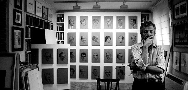 Hernán Cortés Moreno - Estudio del pintor. Colección particular (Madrid). Foto María Bisbal. Se reconocen muchos de los personajes retratados que aparecen en la imagen.