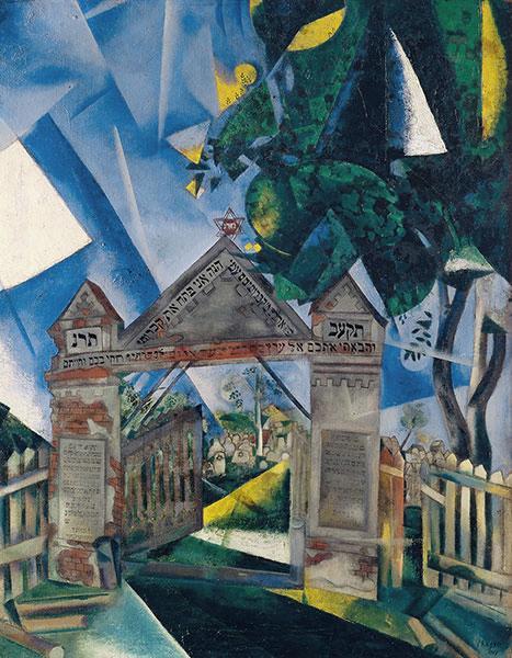 Marc Chagall – Las puertas del cementerio, 1917. Óleo sobre lienzo. 87 x 68.6 cm. Colección privada.