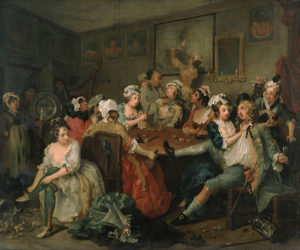 William Hogarth – El progreso del libertino, 3 escena, La Orgía, 1713