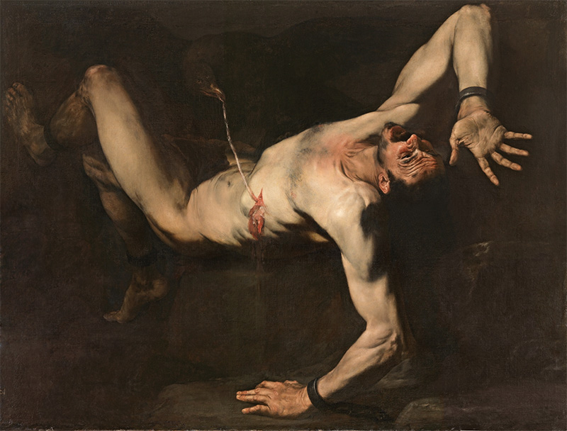 José de Ribera – Ticio, 1632. Óleo sobre lienzo, 227 x 301 cm. Museo Nacional del Prado, Madrid, sala 001.