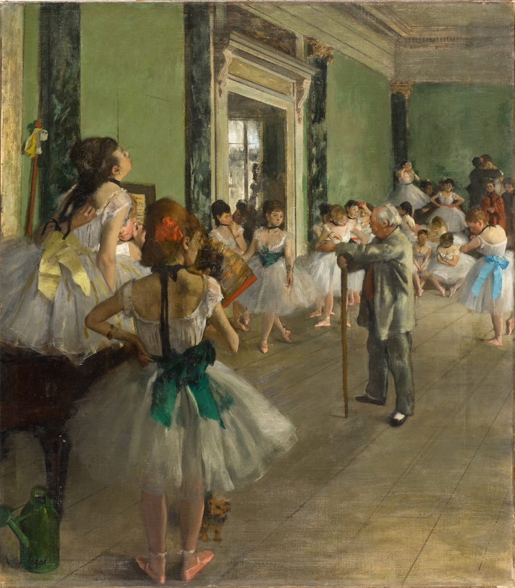 Edgar Degas – Clase de danza (La Classe de danse), 1873 - 1876 Óleo sobre lienzo. 85,5 x 75 cm. Museo Thyssen Bornemisza de Madrid. Musée d'Orsay, París.
