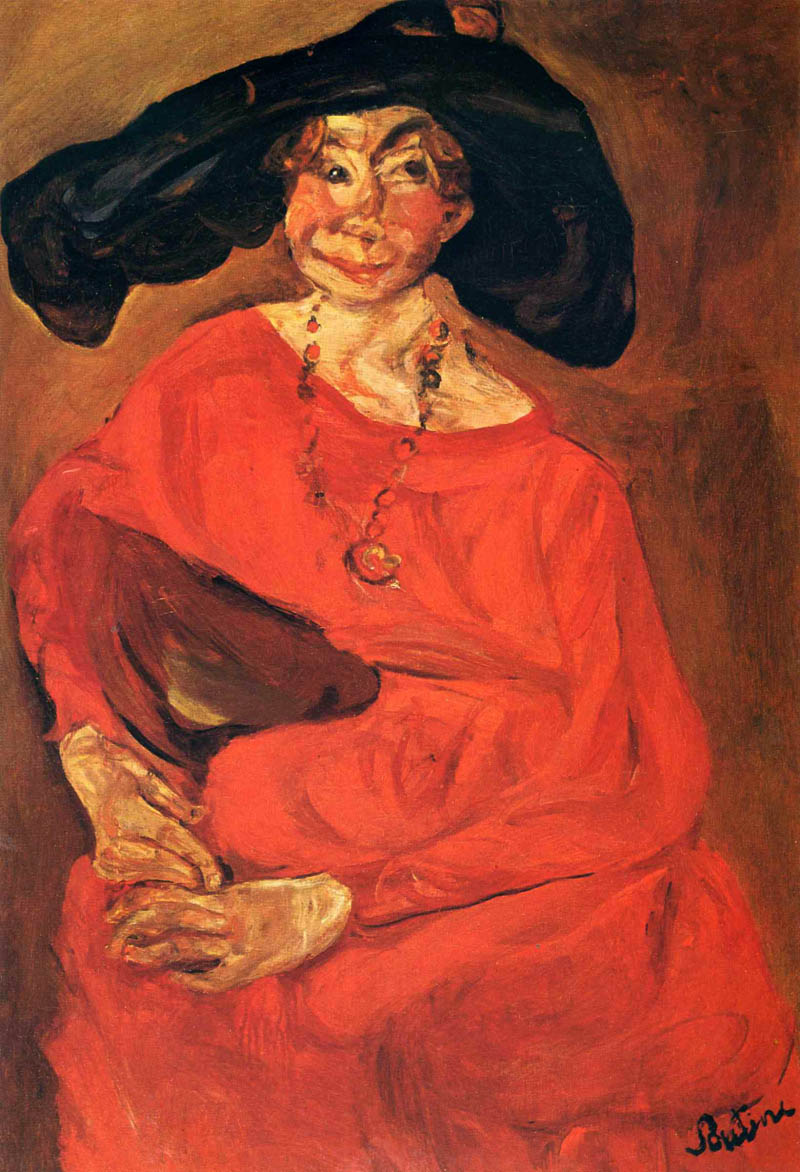 Chaim Soutine – Mujer de rojo (Woman in red), c. 1923-1924. Óleo sobre lienzo. 91,4 x 63,5 cm. Colección privada.