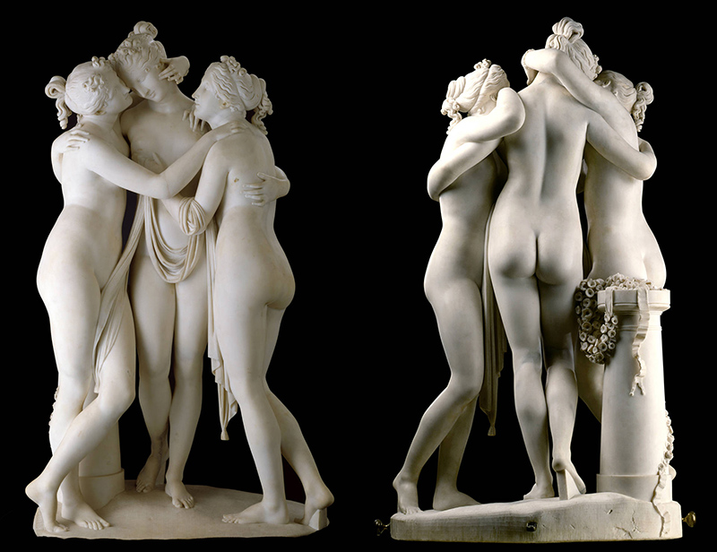 Antonio Canova – Las tres Gracias, 1815 - 1817. Mármol blanco. Victoria and Albert Museum, Londres.